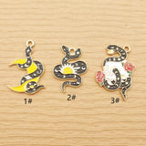 10pcs Enamel Skull Snake Charm for DIY Jewelry Making