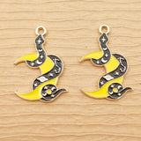 10pcs Enamel Skull Snake Charm for DIY Jewelry Making