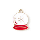 10pcs Enamel Snow Globe Christmas Charm Jewelry Making Charms