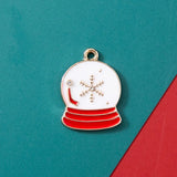10pcs Enamel Snow Globe Christmas Charm Jewelry Making Charms