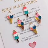 10pcs Ice Cream Charms Enamels Popsicle Pendant DIY Jewelry Making Kit