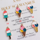 10pcs Ice Cream Charms Enamels Popsicle Pendant DIY Jewelry Making Kit