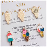 10pcs Ice Cream Charms Enamels Popsicle Pendant DIY Jewelry Making Kit