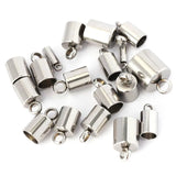 10pcs 316L Stainless Steel End Caps for DIY Bracelet Jewelry Making