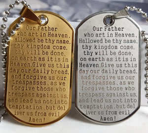 10pcs Lord's Prayer Pendant Necklace Stainless Steel