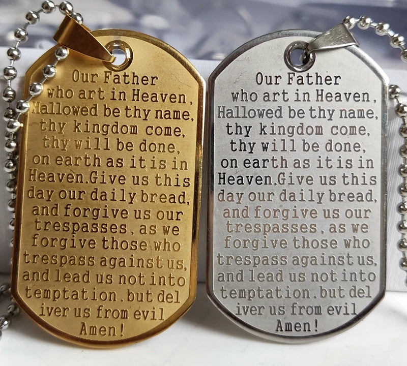 10pcs Lord's Prayer Pendant Necklace Stainless Steel