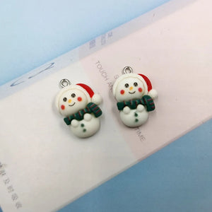 10pcs European Christmas Snowman Charms for DIY Earrings Bracelets