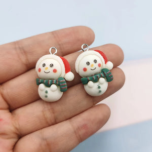 10pcs European Christmas Snowman Charms for DIY Earrings Bracelets