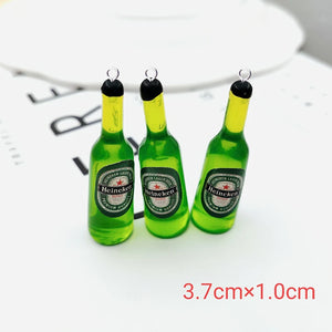 10pcs European Beer Bottle Pendant Charms for Jewelry Making