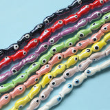 10pcs Evil Eye Fish Ceramic Beads 10x18mm DIY Spacer Bead for Jewelry Making