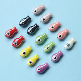 10pcs Evil Eye Fish Ceramic Beads 10x18mm DIY Spacer Bead for Jewelry Making