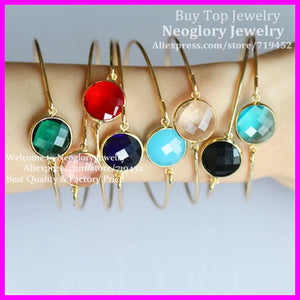 10pcs Mix Round Faceted Glass Quartz Beads Bracelet
