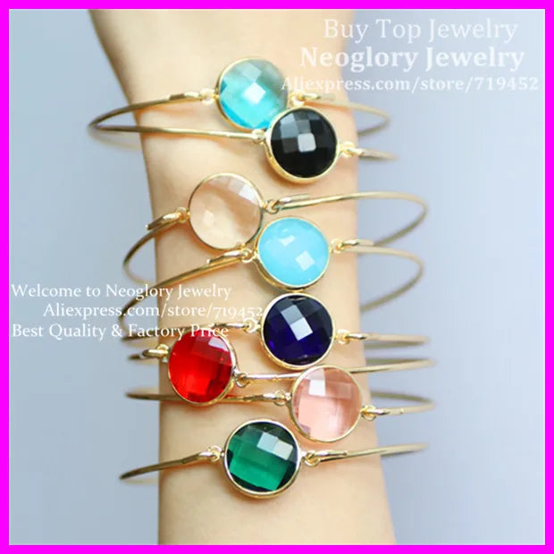 10pcs Mix Round Faceted Glass Quartz Beads Bracelet