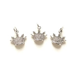 10pcs Crown Charm Pendant for Earring Making CZ DIY Accessory