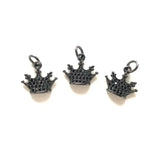 10pcs Crown Charm Pendant for Earring Making CZ DIY Accessory