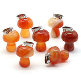 10pcs Natural Stone Quartz Crystal Pendant Mushroom Shaped Jewelry DIY Making