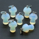 10pcs Natural Stone Quartz Crystal Pendant Mushroom Shaped Jewelry DIY Making