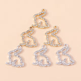 10pcs Clear Crystal Rabbit Charm Bunny Pendants for DIY Jewelry