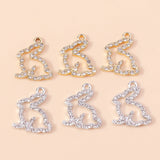 10pcs Clear Crystal Rabbit Charm Bunny Pendants for DIY Jewelry