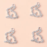 10pcs Clear Crystal Rabbit Charm Bunny Pendants for DIY Jewelry