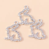10pcs Clear Crystal Rabbit Charm Bunny Pendants for DIY Jewelry
