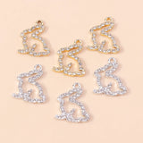 10pcs Clear Crystal Rabbit Charm Bunny Pendants for DIY Jewelry