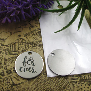10pcs FOREVER Stainless Steel Charms Pendant DIY Findings