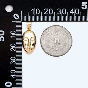 10pcs Face Charm With Bail, 18K Plated Brass, Jewelry Making Pendant