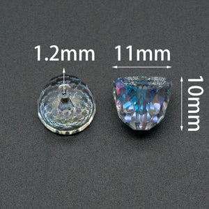 10pcs Faceted Crystal Bell Beads 10x11mm, Sparkly Glass Beads, Transparent AB