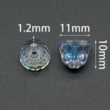 10pcs Faceted Crystal Bell Beads 10x11mm, Sparkly Glass Beads, Transparent AB