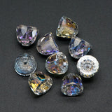 10pcs Faceted Crystal Bell Beads 10x11mm, Sparkly Glass Beads, Transparent AB