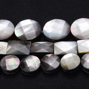 10pcs Faceted Shell Beads Round Rectangle Spacer Bead Jewelry Making DIY