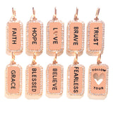 10pcs Inspirational Mix Words Tag Charms Bundle for Jewelry Making