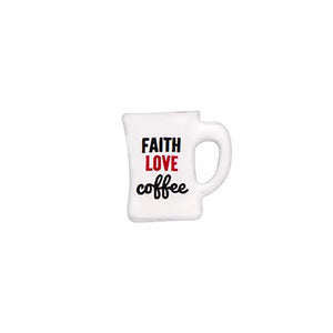 10pcs Faith Love Coffee Charms for Glass Locket Necklace
