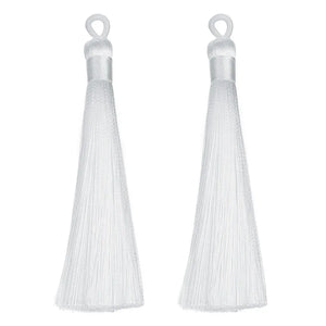 10pcs Long Silk Tassel Fringe Charms Pendants 90mm for Jewelry Making