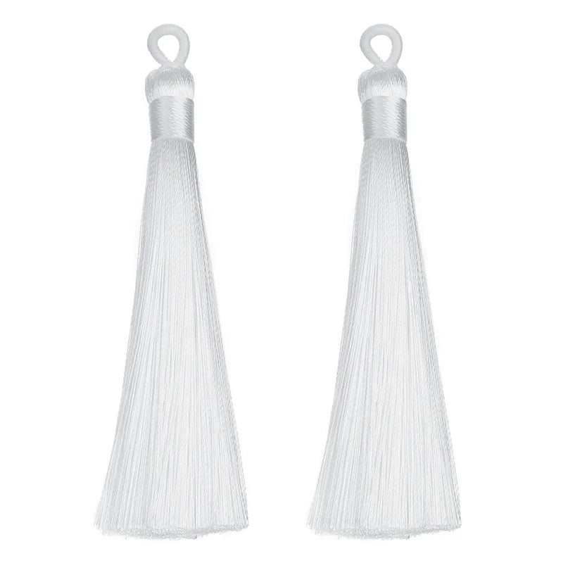 10pcs Long Silk Tassel Fringe Charms Pendants 90mm for Jewelry Making