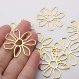 10pcs Brass Flower Pendant Charms DIY Necklace Earrings Vintage Jewelry Findings