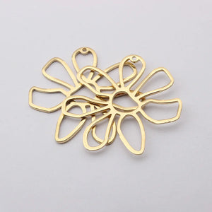 10pcs Brass Flower Pendant Charms DIY Necklace Earrings Vintage Jewelry Findings