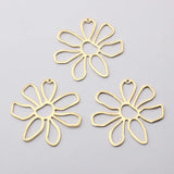 10pcs Brass Flower Pendant Charms DIY Necklace Earrings Vintage Jewelry Findings