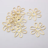 10pcs Brass Flower Pendant Charms DIY Necklace Earrings Vintage Jewelry Findings