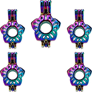 10pcs Flower Pearl Cage Locket Aromatherapy Pendant Jewelry Making Bulk