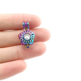 10pcs Flower Pearl Cage Locket Aromatherapy Pendant Jewelry Making Bulk