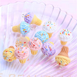 10pcs Ice Cream Cone Pendant Charms for Girls DIY Earrings