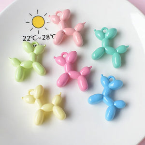 10pcs Macaroon Balloon Animals Dog Charms for Jewelry Making