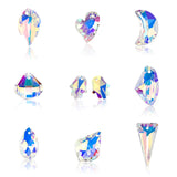 10pcs Moon Crystal Glass Beads DIY Craft Jewelry Making Charms