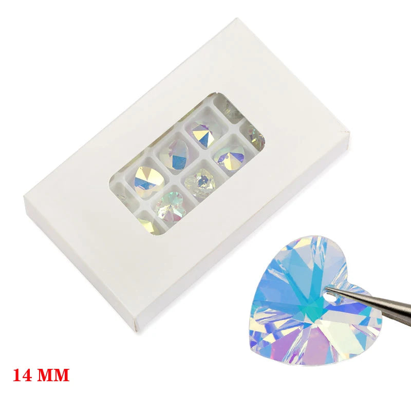 10pcs Moon Crystal Glass Beads DIY Craft Jewelry Making Charms