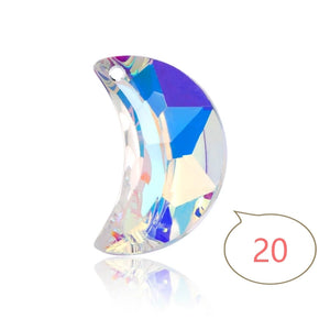 10pcs Moon Crystal Glass Beads DIY Craft Jewelry Making Charms