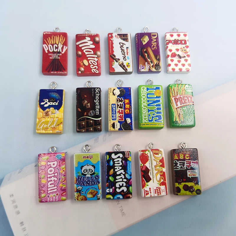 10pcs Chocolate Cookies Resin Charms for DIY Jewelry Making