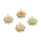 10pcs Opal Stone Sun Flower Charms Pendants for DIY Jewelry Making