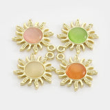 10pcs Opal Stone Sun Flower Charms Pendants for DIY Jewelry Making